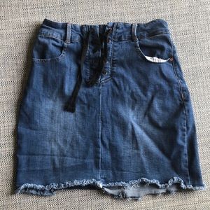 Lace up Denim Skirt